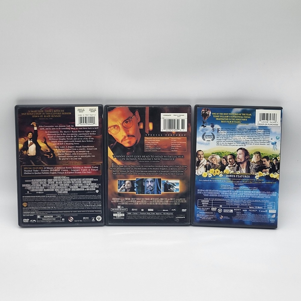 Supernatural Fantasy DVD Lot Constantine Ninth Gate Dr Parnassus 3 Movies - Picture 2 of 6